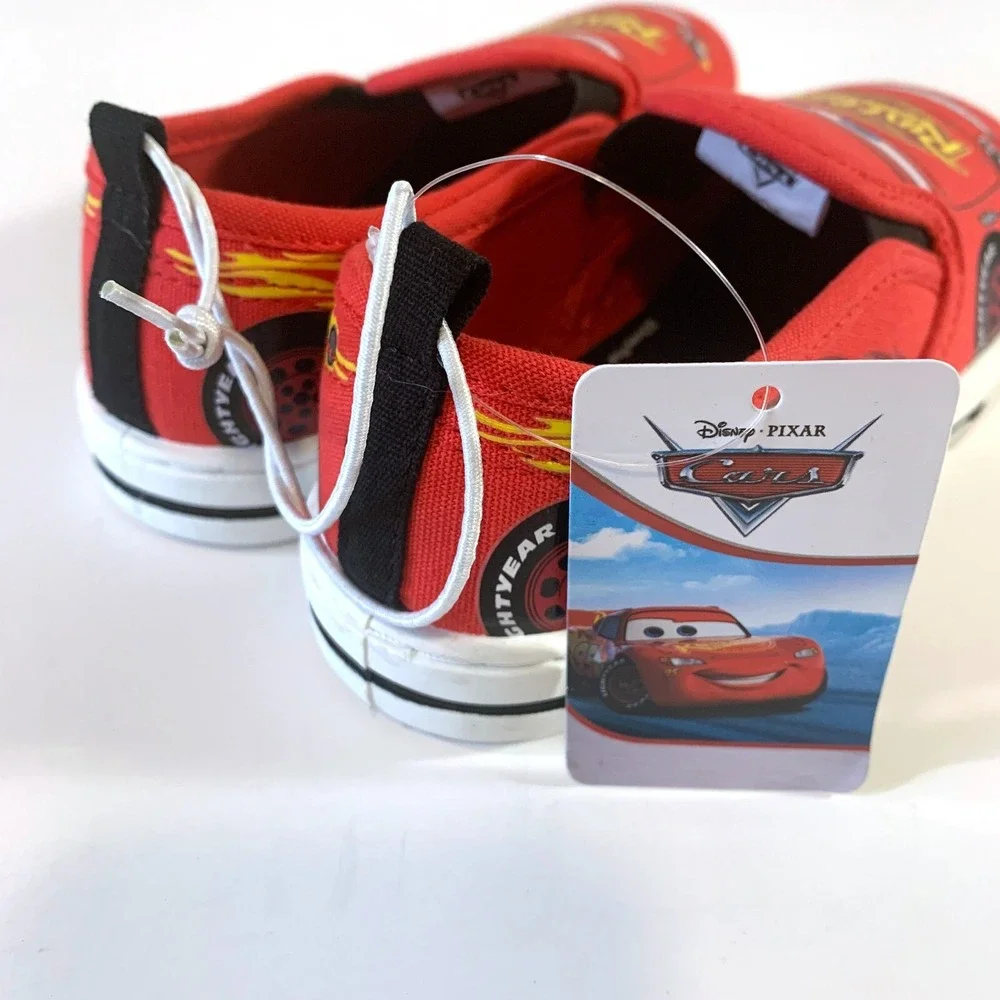 Disney Pixar Cars Lightning McQueen Canvas Slip On Shoes Rust-eze Youth Sz‎ 12